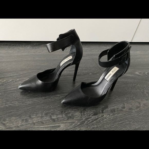 Steve Madden Black Leather Heels 7.5 - Picture 5 of 5